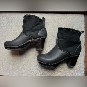 No. 6 pull on shearling high heel boots